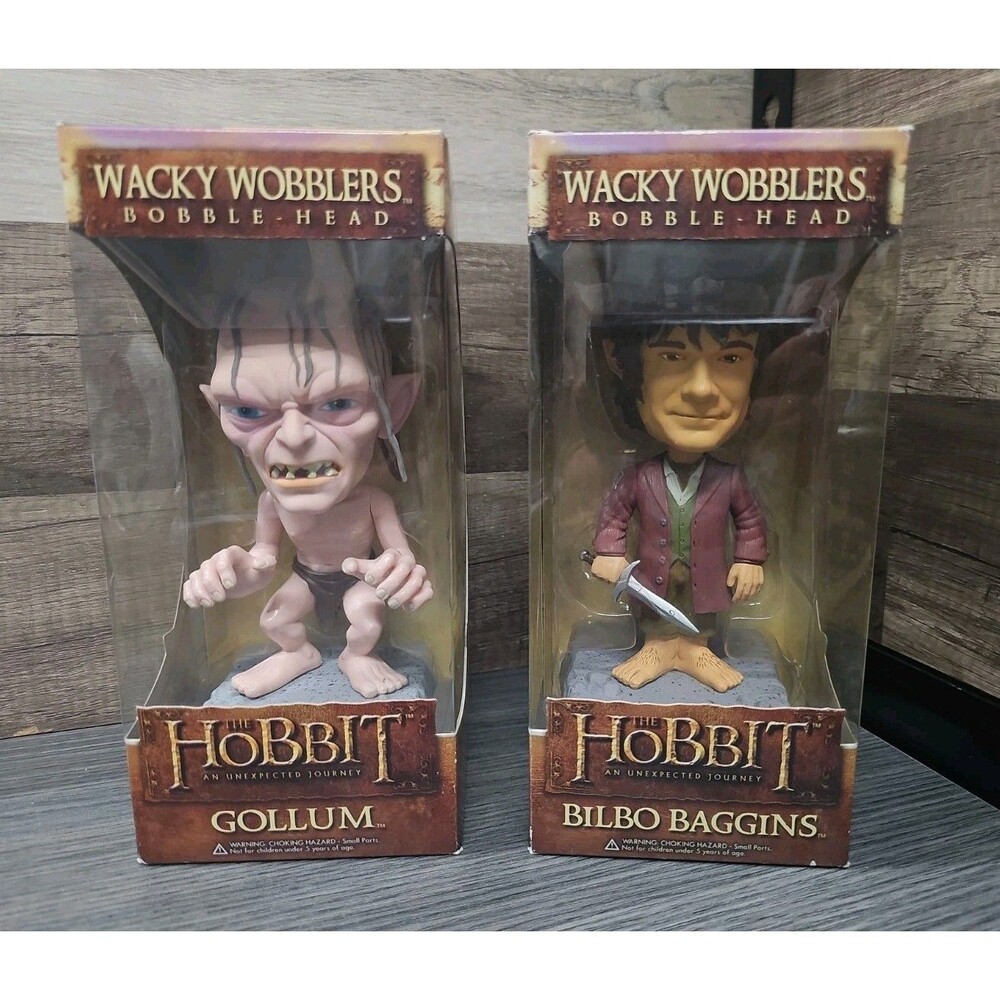 Lord of the Rings The Hobbit GOLLUM & BILBO B. Bobble Head Wacky Wobbler Tolkein